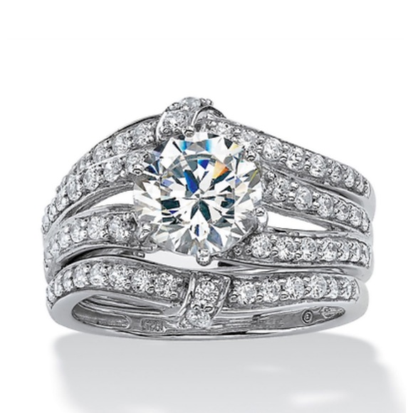 NEW 925 Sterling silver Engagement Diamond ringSet - Picture 3 of 7